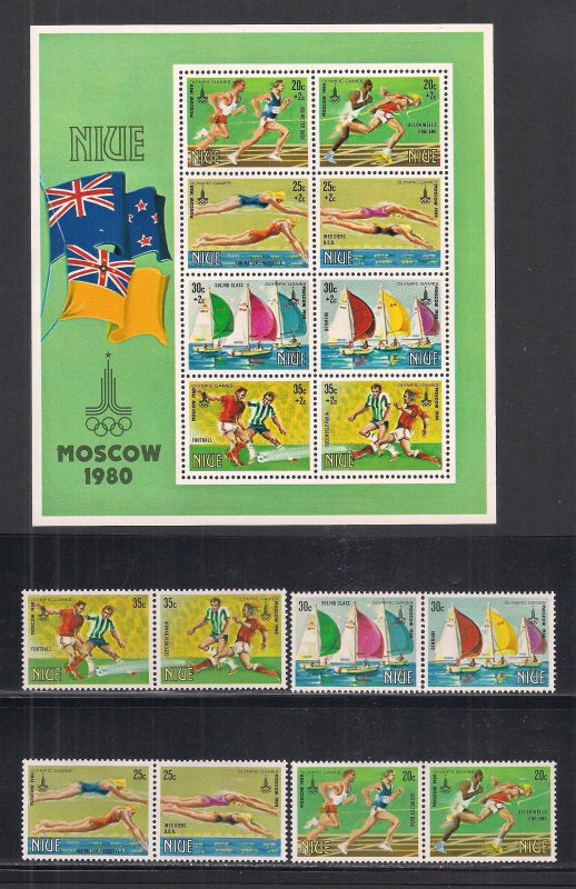 NIUE SC# 293-96 + B42  FVF/MOG  1980