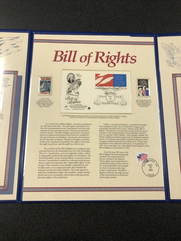 The Bicentennial of The Bill of Rights Commemorative Folio Stamps  