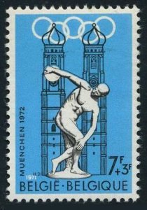 Belgium B873 two stamps,MNH. Olympics Munich-1972. Discobolus, Munich Cathedral.