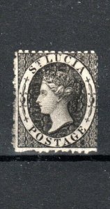 St Lucia 1864-76 (1d) black perf 12 1/2 SG 11 MLH