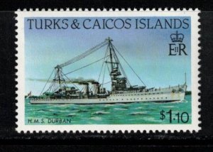TURKS & CAICOS ISLANDS Scott # 589 MH - Ship - H.M.S. Durban