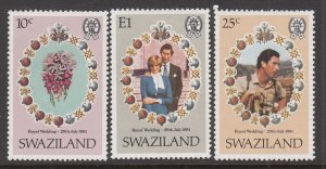 Swaziland 382-384 Royal Wedding MNH VF