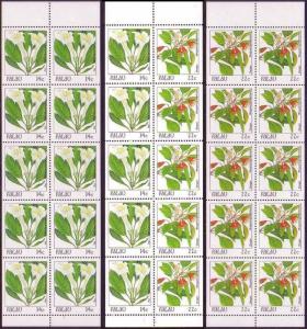 Palau Flowers 30v 3 booklet panes SG#176=178 MI#180-181