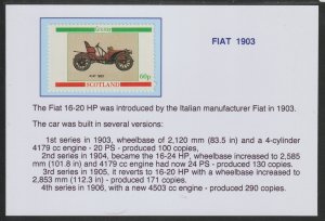 VINTAGE CARS - 1903 FIAT  mounted on glossy card with text