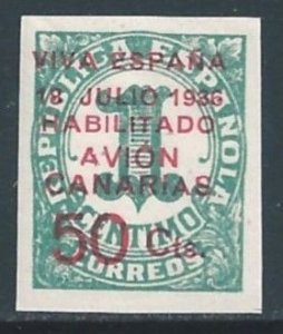 Spain #9LC5 NH 1c Numeral Issue Surcharged