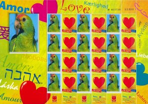 ISRAEL 2014 - 2015 BIRDS RED BROWED AMAZON PARROT SHEET MNH  