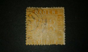 Germany-Baden #13 usedshort perfs e204 8671