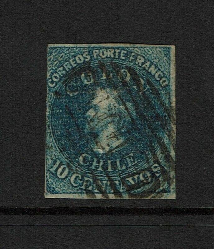 Chile SC# 6 Used / GRILLED PAPER - S7327