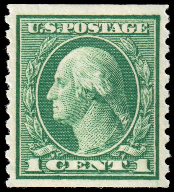 United States Scott 452 Coil, Perf. 10 Vertically (1914) Mint H VF, CV $10.00 W 