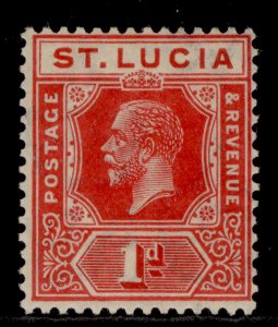 ST. LUCIA GV SG92, 1d rose-carmine, M MINT. Cat £16.