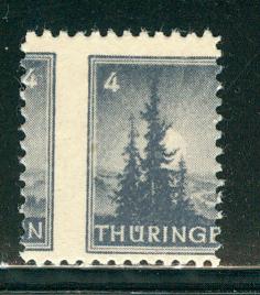 GDR Thuringia Scott # 16N2, mint nh, variation