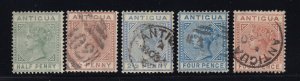 Antigua Scott # 12 - 15 VF used neat cancels with nice color cv $122 ! see pic !