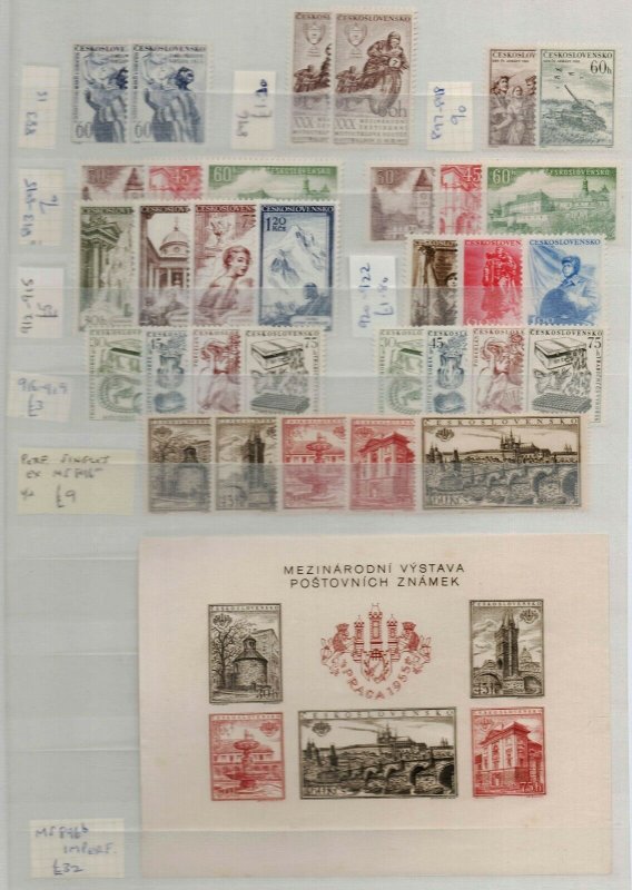 Czechoslovakia 1945/60 A4 8/16 stockbook of commemorative and definitive Stamps