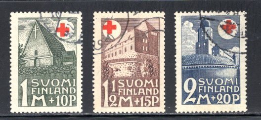 Finland #B5-B7 Used,  VF,  CV  $65.00  ....  1990741