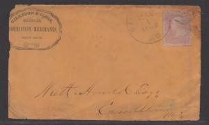 **US 19th Century Advertising Cover, SC# 64, St. Louis, MO, 5/1/1862, Front Only