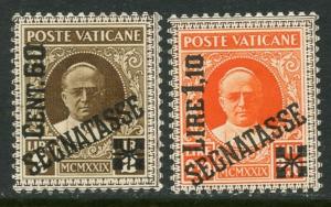 VATICAN Sc#J5-J6 1931 Postage Due Key Values OG Mint Hinged