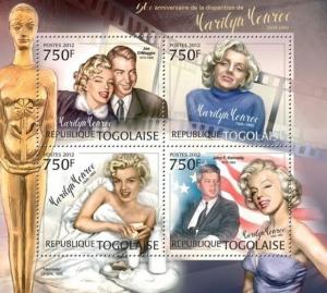 Marilyn Monroe DiMaggio Kennedy JFK Cinema Hollywood Music Togo MNH stamp set