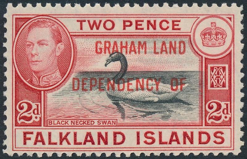 Falkland Islands Dependencies 1944 Graham Land 2d Black & Carmine-Red SGA3 MLH