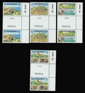 GUERNSEY 232-235 GUTTER PAIRS MNH