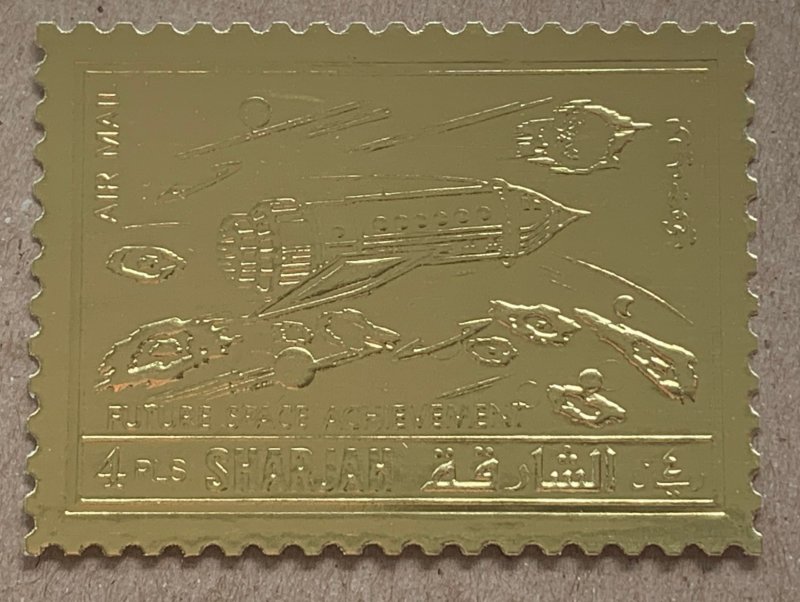 Sharjah 1972 Future Space Achievements - 4R gold. SEE NOTE. Mi 1064A, CV €10.00