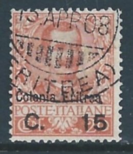 Eritrea #34 Used 20c Italian Victor Emmanuel III Issue Ovptd. Colonia Eritre...