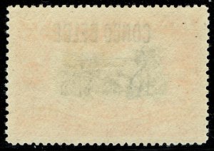 [st4004] BELGIAN CONGO 1909 Scott#38 mvlh 3.50frs Typo overprint Type II