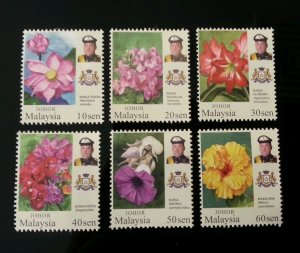 *FREE SHIP Malaysia Garden Flowers New Definitive Johor Sultan 2016 (stamp MNH