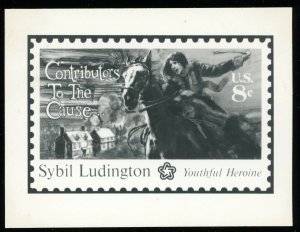 USA #1559 Sybil Ludington A962 Photo Essay BW 3x4 Publicity Card