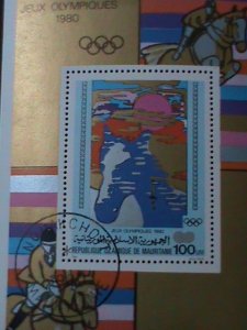 ​MAURITANIA-OLYMPIC GAMES-LOVELY HORSE-CTO S/S VF-FANCY CANCEL-HARD TO FIND