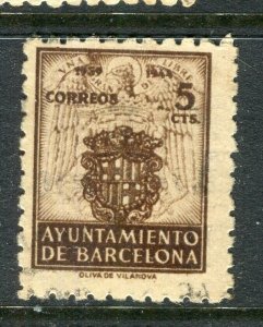 SPAIN; 1930s early Barcelona Local Civil War period issues fine used value