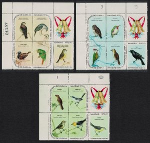 Caribic Christmas Birds 3 Blocks 1970 MNH SG#1810-1815ad