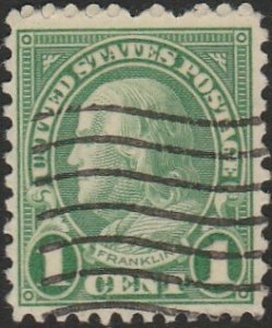 USA #552 1923 1c Green Benjamin Franklin USED-Average-NH.