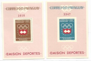 PARAGUAY 1963 WINTER OLYMPIC GAMES INSBRUCK 64 AUSTRIA BL48/49 790a perf +imperf