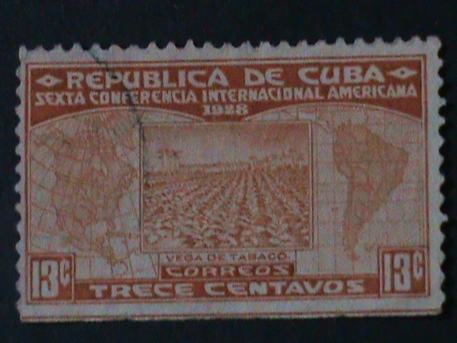 ​CUBA-1928-SC#289 TOBACO PLANTATION-USED-VERY FINE-96-YEARS OLD STAMP