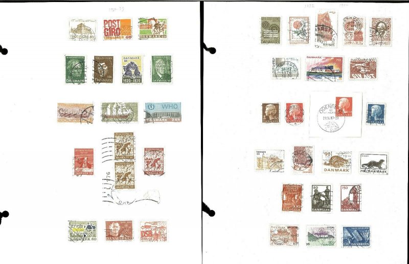 Denmark 1854-1987 M & U )mostly) Hinged on Blank Pages