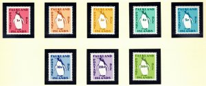 FALKLAND ISLANDS 1991 Postage Dues; Scott J1-8, SG D1-8; MNH