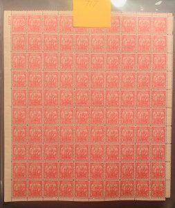 Scott #717mint  sheet.  MNH