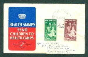 New Zealand.1950 Cover .Health.Princess Elizabeth &  Prince Charles.Sc#36-37.Adr