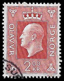 Norway #539 Used; 2k King Olav V (1970)