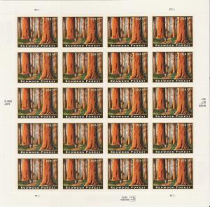 US 4378 Priority Mail Redwood Forest $4.95 sheet 20 MNH 2009