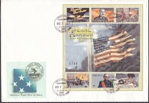 Micronesia, Scott cat. 479. Pearl Harbor, 60th Anniv.. Large First day cover. ^