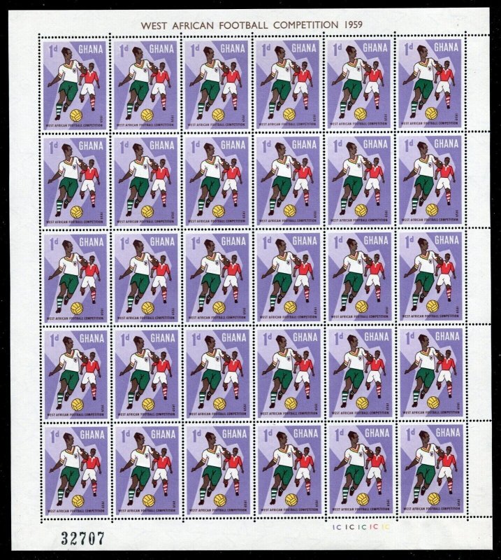 Ghana 61 - 65 Soccer Football Championships Sheets of 30 Stamps MNH 1959