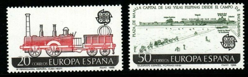 SPAIN SG2961/2 1988 EUROPA TRANSPORT & COMMUNICATIONS MNH 