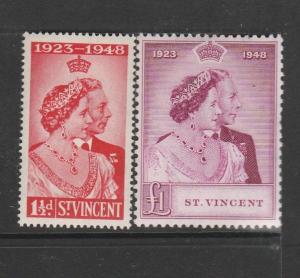 St Vincent 1948 Wedding MM SG 162/3