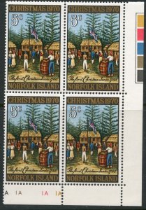 NORFOLK ISLAND Sc#143 Block of 4 1970 Christmas Complete Set OG Mint NH