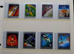 VERY RARE RWANDA “APOLLO 11 – MOON LANDING” 1969 SILVER PRINTING STAMPS MNH SET 