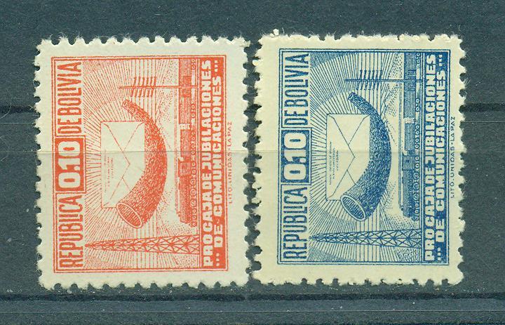 Bolivia sc# RA3-4 mh cat value $1.00