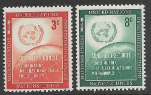 UNITED NATIONS NEW YORK 1957 Security Council Set Sc 55-56 MNH