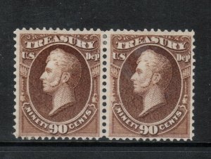 USA #O82 Mint Fine Pairs Full Original Gum (Slightly Disturbed) 