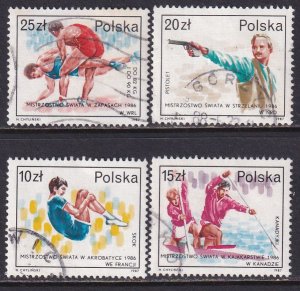 Poland 1987 Sc 2820-3 Polish Athletes Success World Championships Stamp Used